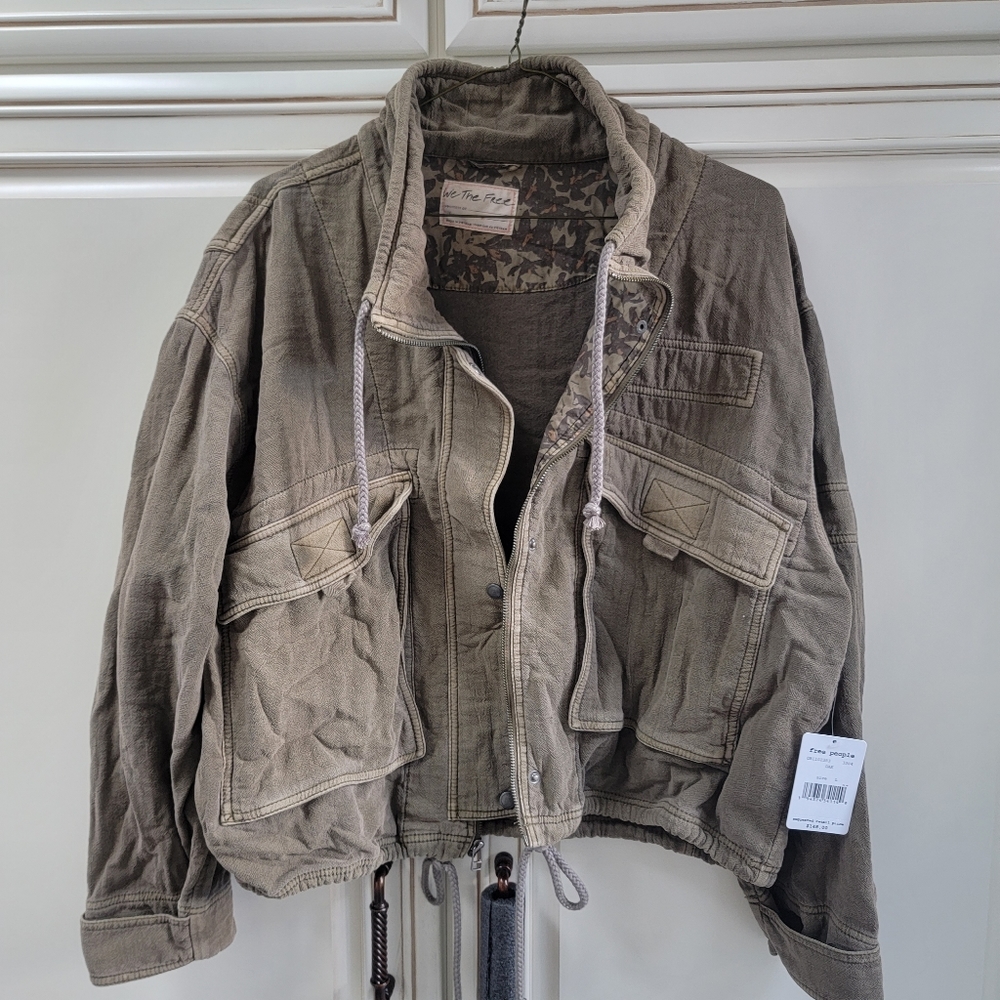 Free People Crop Military Jacket